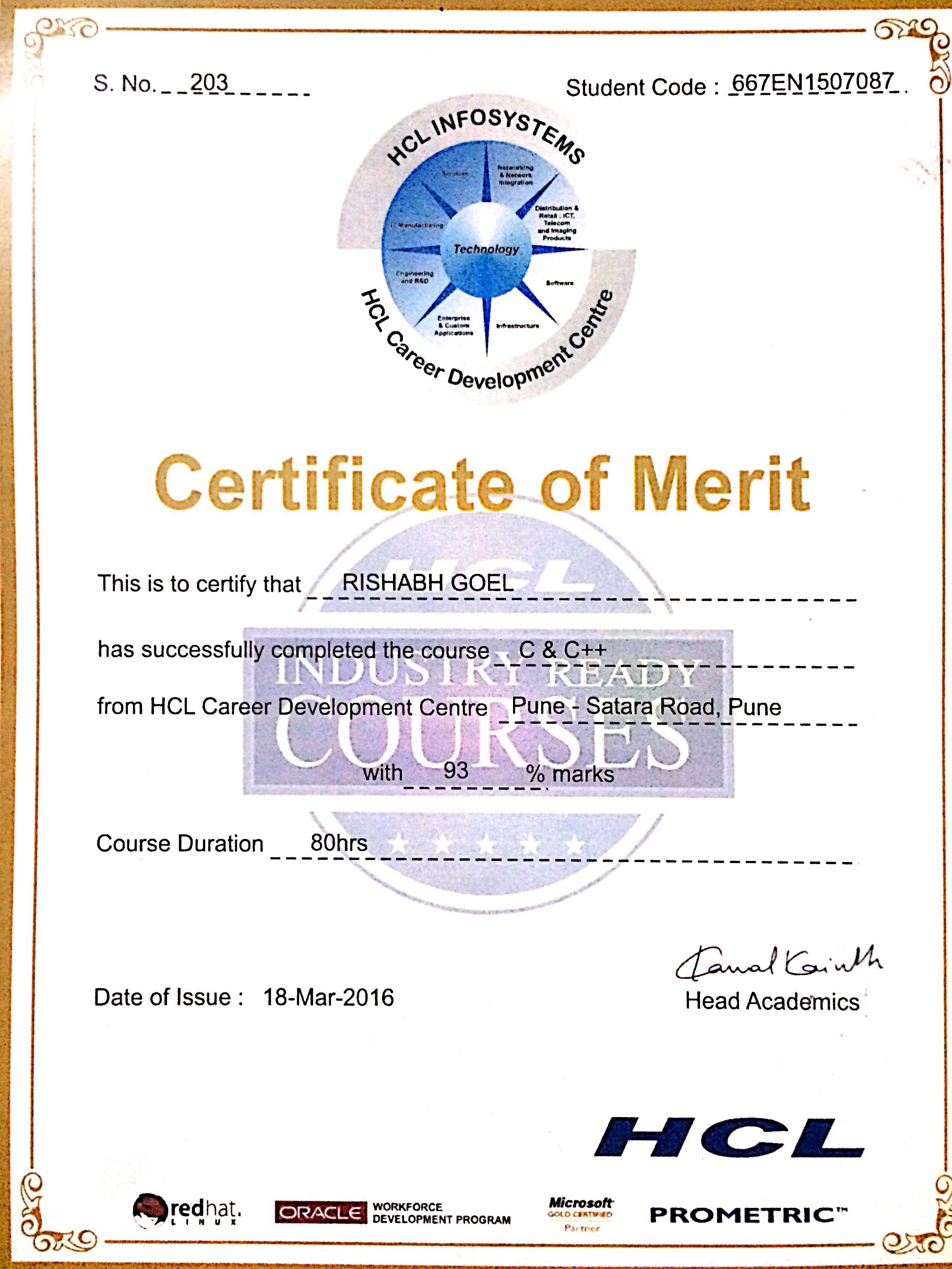 C & C++ Certificate